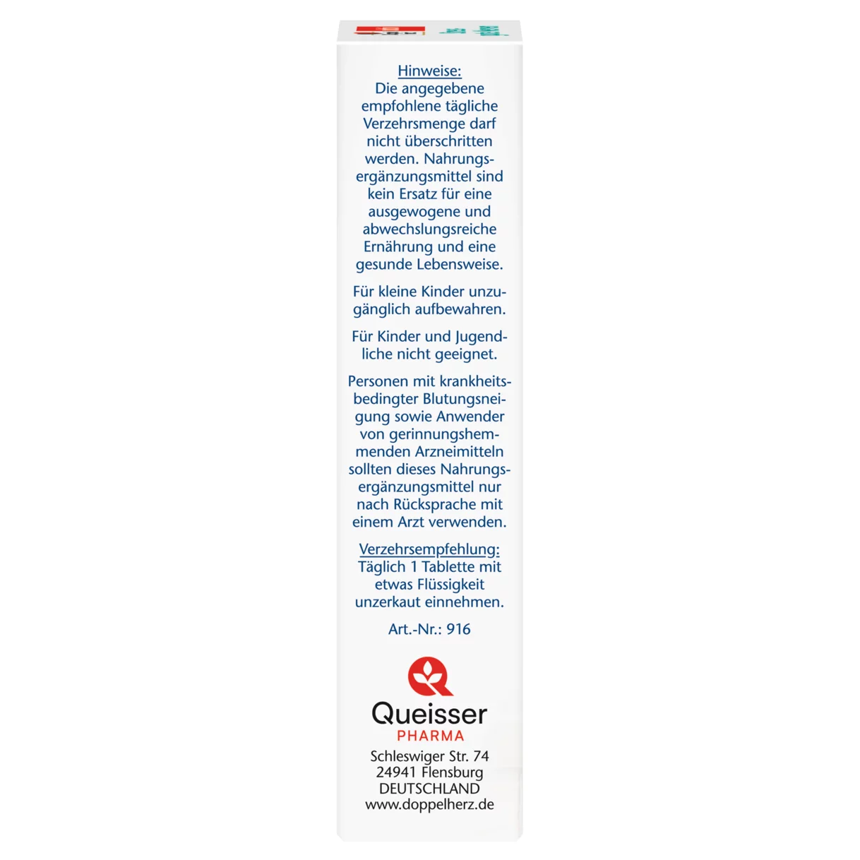 Abbildung der Produktverpackung Doppelherz aktiv Stress - gute Nerven Seitenansicht links